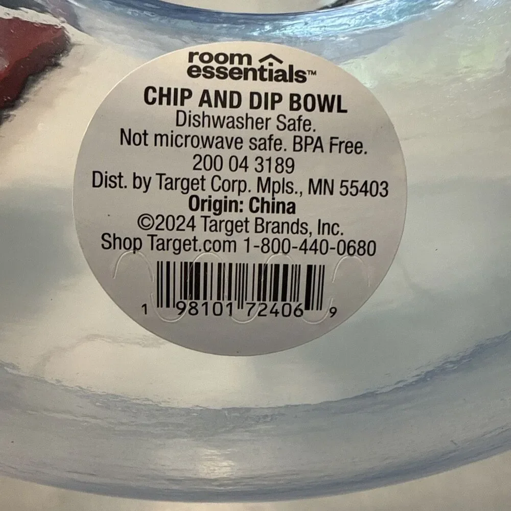 Chip And Dip Bowl Room Essentials BPA Free dishwasher Safe